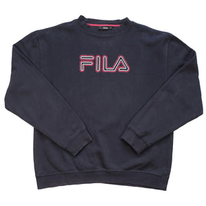 Vintage Fila Big Embroidered Spell Out Crewneck - L