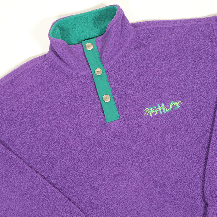 Vintage Fila Magic Line Embroidered Snap Fleece - M