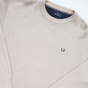 Vintage Fred Perry Heavy Weight Ribbed Sweater - XL