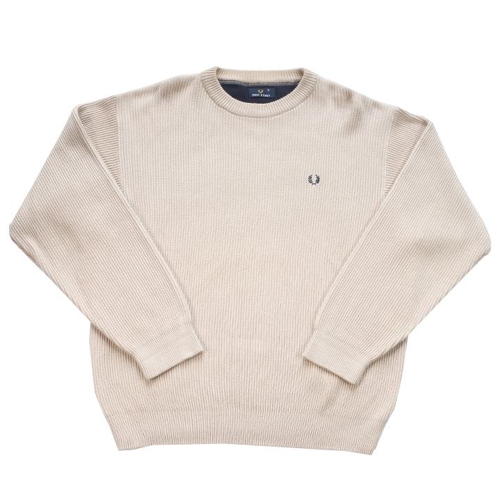 Vintage Fred Perry Heavy Weight Ribbed Sweater - XL