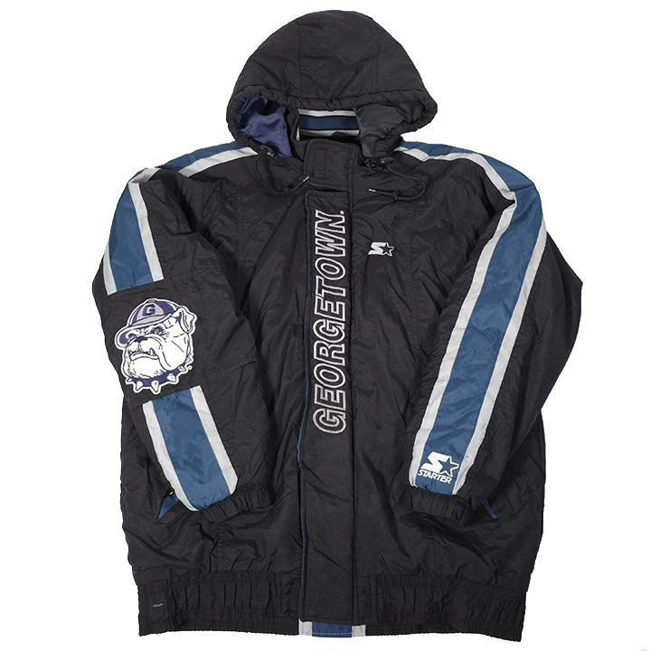 Vintage Starter Georgetown Bulldogs Basketball Quilted Jacket - L