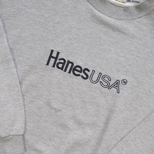 Vintage Hanes USA Embroidered Spell Out Crewneck - L