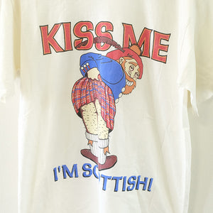 Vintage Kiss Me Im Scottish Single Stitch T-Shirt - M/L