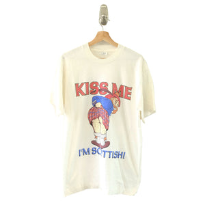 Vintage Kiss Me Im Scottish Single Stitch T-Shirt - M/L