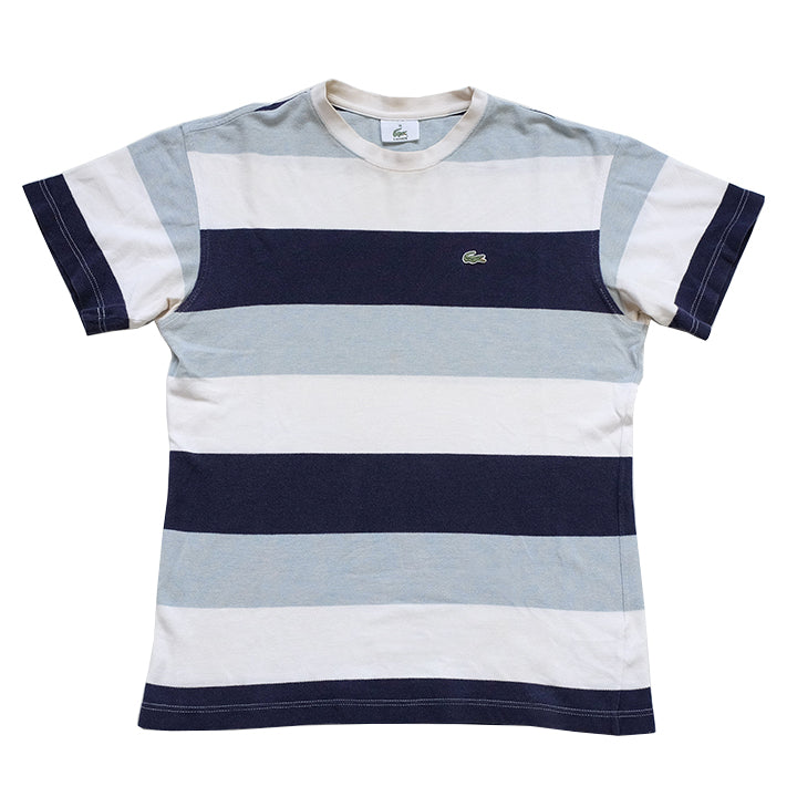 Vintage Lacoste Logo Stripe T-Shirt - S