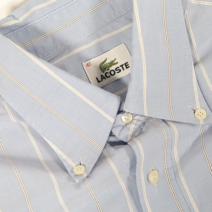 Vintage Lacoste Logo Long Sleeve Button Up Shirt - L