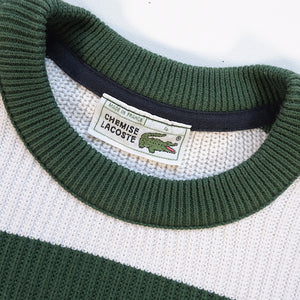 Vintage Chemise Lacoste Stripe Logo Sweater Made In France - L