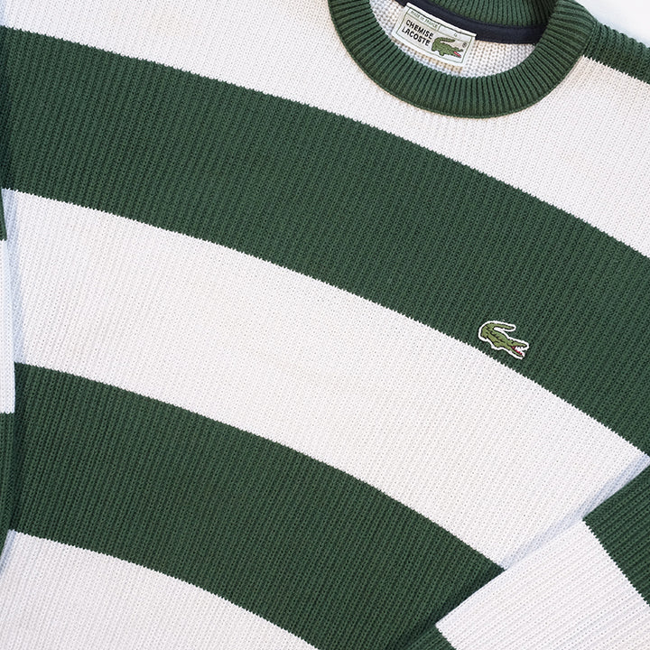 Vintage Chemise Lacoste Stripe Logo Sweater Made In France - L