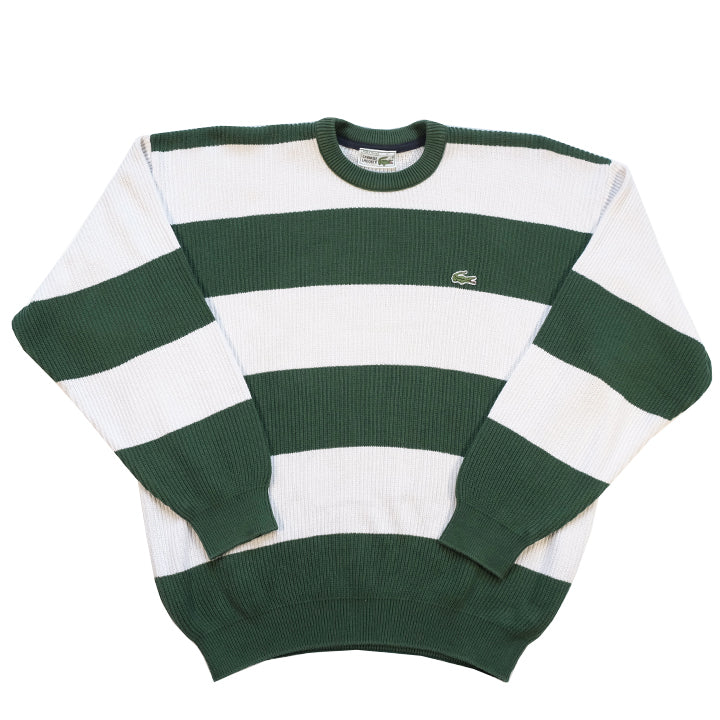Vintage Chemise Lacoste Stripe Logo Sweater Made In France - L