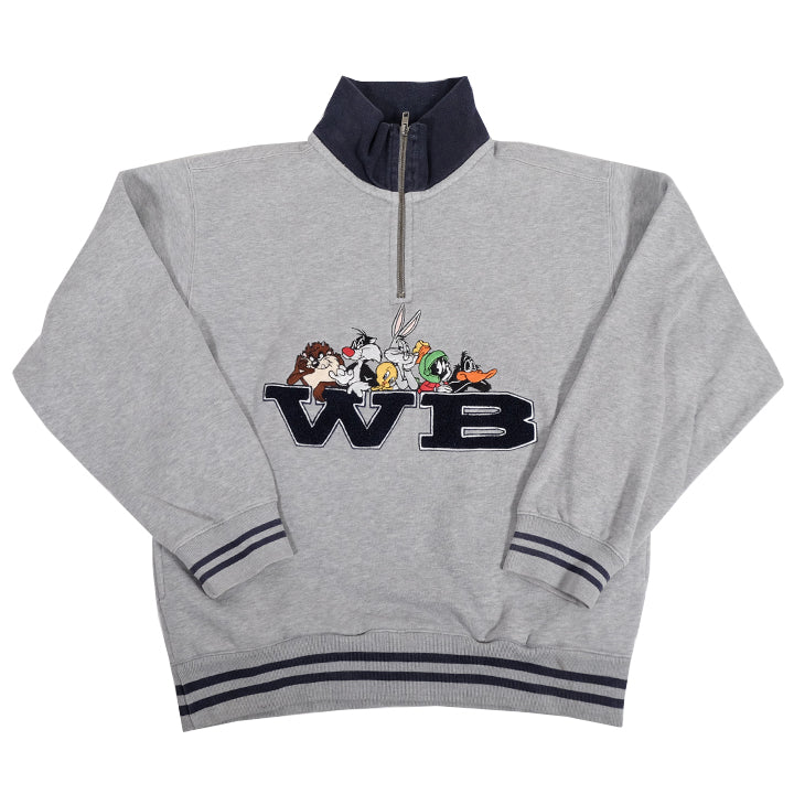 Vintage Looney Tunes Embroidered Quarter Zip Sweatshirt - S