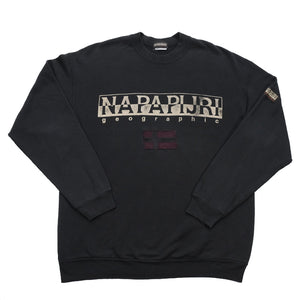 Vintage Napapijri Geographic Big Spell Out Crewneck - XL