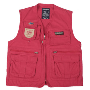 Vintage Napapijri Geographic Utility Vest - L