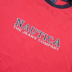 Vintage Nautica Jeans Company Spell Out Jersey Style Top - XL