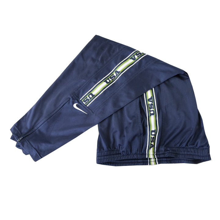 Nike Vintage Nike Full Zip Track Pants Navy Blue Swoosh