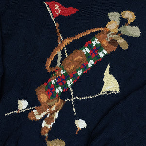 Vintage RARE Polo Ralph Lauren GOLF Hand Knit Sweater - L
