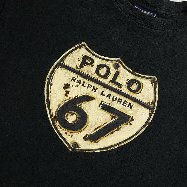 Vintage Polo Sport Ralph Lauren Route 67 Spell Out T Shirt M