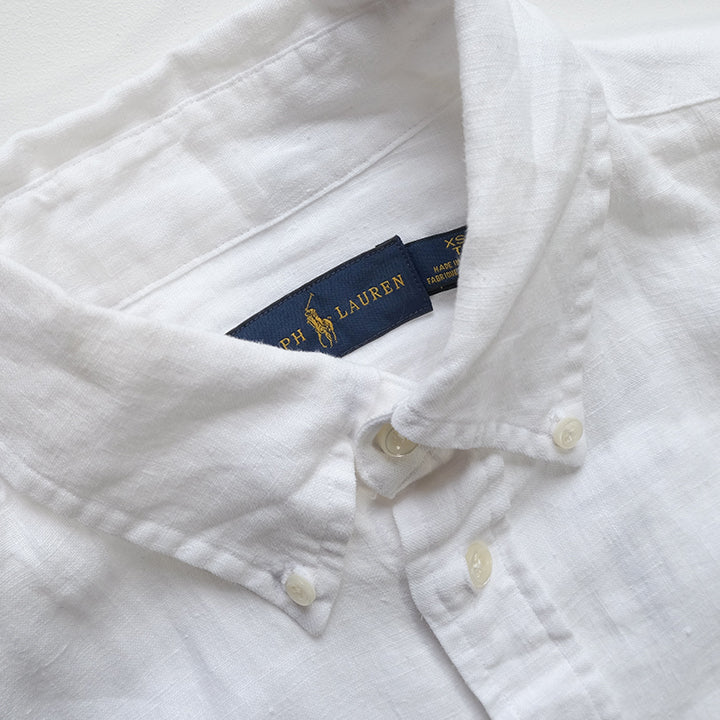 Vintage Polo Ralph Lauren LINEN Long Sleeve Button Up - XS