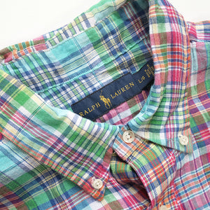 Vintage Polo Ralph Lauren LINEN Short Sleeve Button Up - L