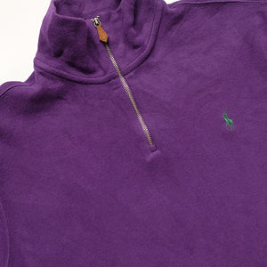 Vintage Polo Ralph Lauren Logo Quarter Zip Sweatshirt - L