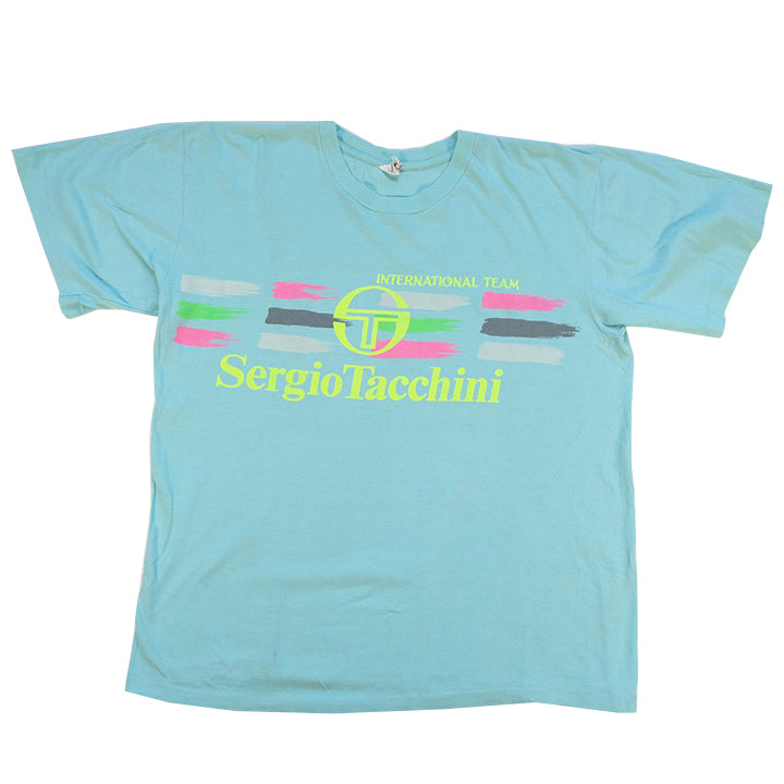 Vintage Sergio Tacchini Spell Out Single Stitch T-Shirt - L