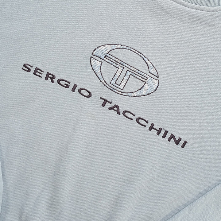 Vintage RARE Sergio Tacchini Big Embroidered Spell Out Crewneck - L