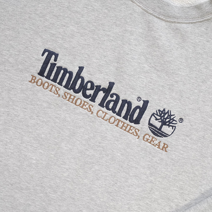Vintage Timberland Embroidered Spell Out Crewneck - L