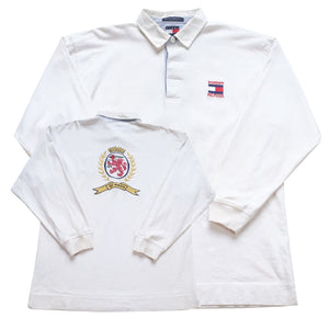 Vintage RARE Tommy Hilfiger Big Embroidered Lion Crest Rugby - XL