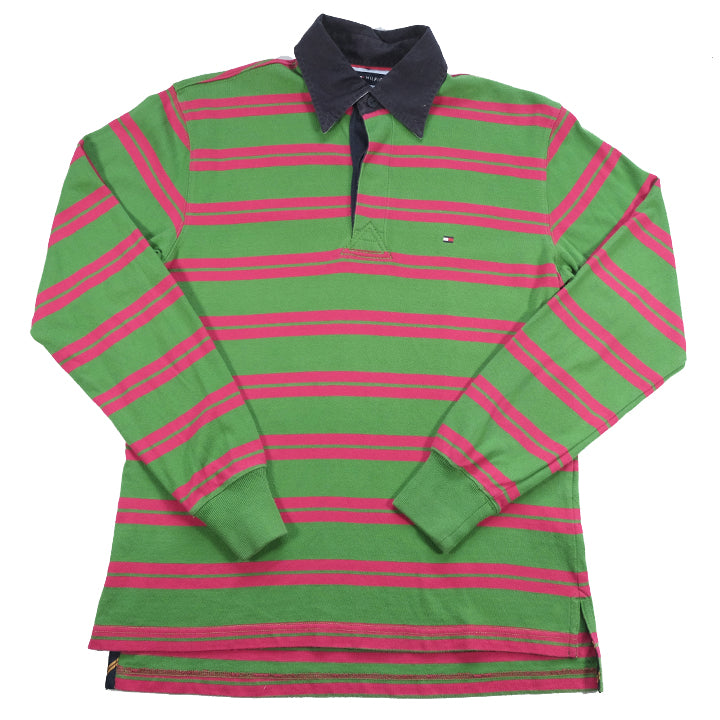 Vintage Tommy Hilfiger Stripe Spell Out Rugby - M