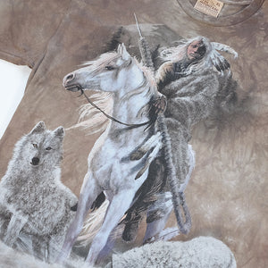 Vintage American Indian Acid Wash Graphic T-Shirt - XL