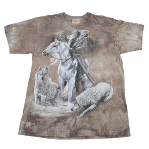 Vintage American Indian Acid Wash Graphic T-Shirt - XL