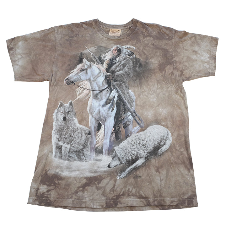 Vintage American Indian Acid Wash Graphic T-Shirt - XL