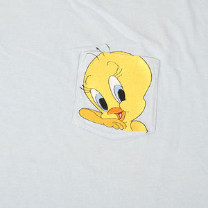 Vintage Tweety Bird Embroidered Pocket T-Shirt - M