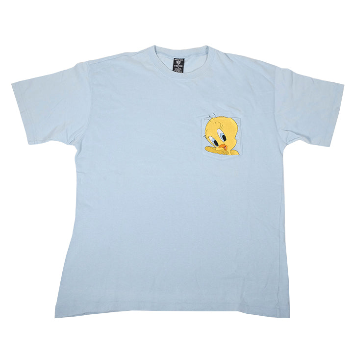 Vintage Tweety Bird Embroidered Pocket T-Shirt - M