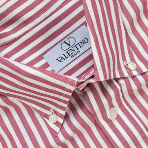 Vintage Valentino Stripe Long Sleeve Button Up - L