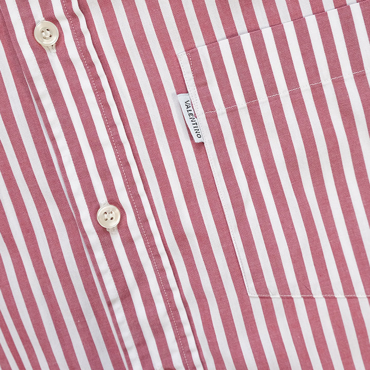 Vintage Valentino Stripe Long Sleeve Button Up - L