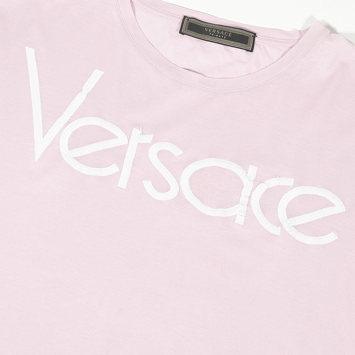 Vintage Versace WOMENS Embroiderted Spell Out T-Shirt L