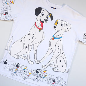 Vintage RARE 101 Dalmatians All Over Front & Back Print Single Stitch T-Shirt - L