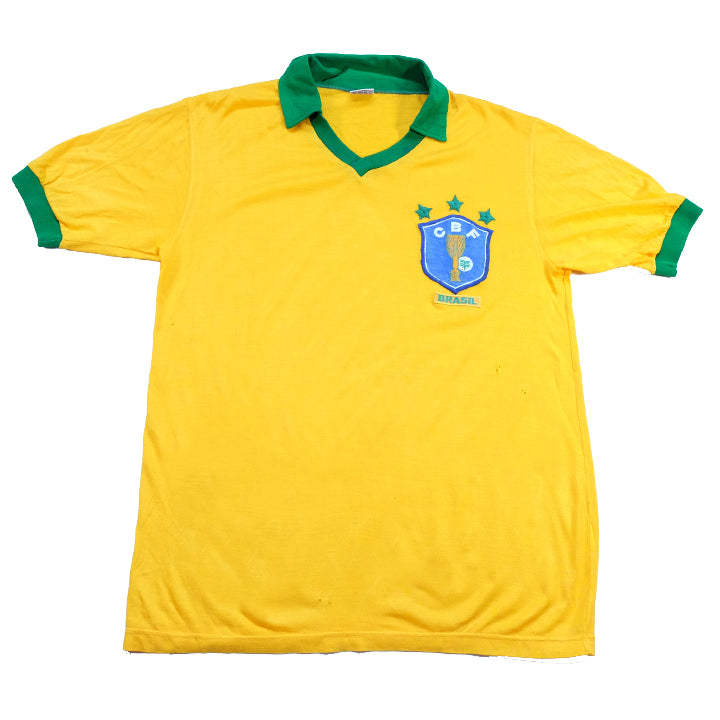 Vintage RARE 1980s Brazil Football Jersey - L