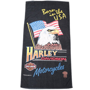 Vintage 1985 Harley Davidson Born In USA Beach Towel