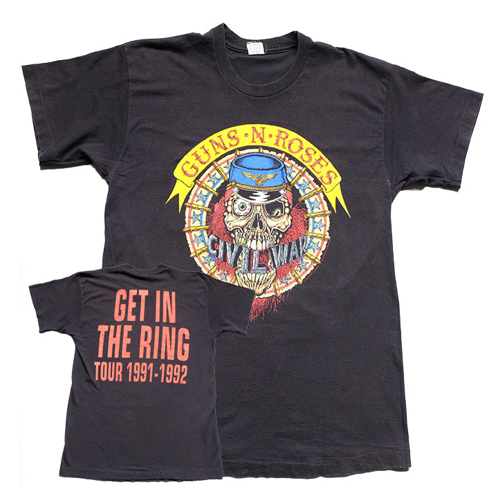 Vintage 1991-92 Guns N Roses Civil War Get In The Ring Tour T-Shirt - L