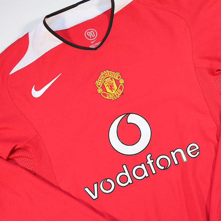 Vintage 2004 Manchester United Nike Vodaphone Long Sleeve Jersey - M/L