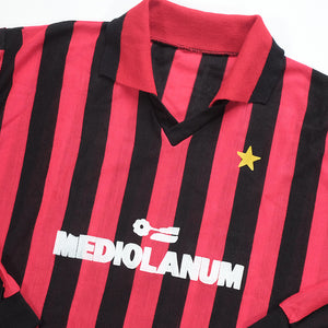 Vintage 1980s Ac Milan Mediolanum Wool Long Sleeve Jersey - L