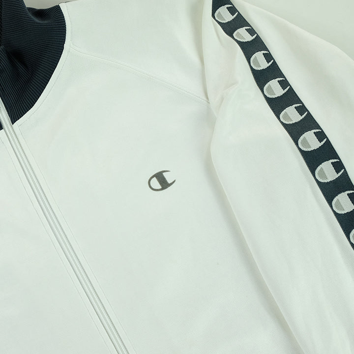 Champion track jacket white on sale