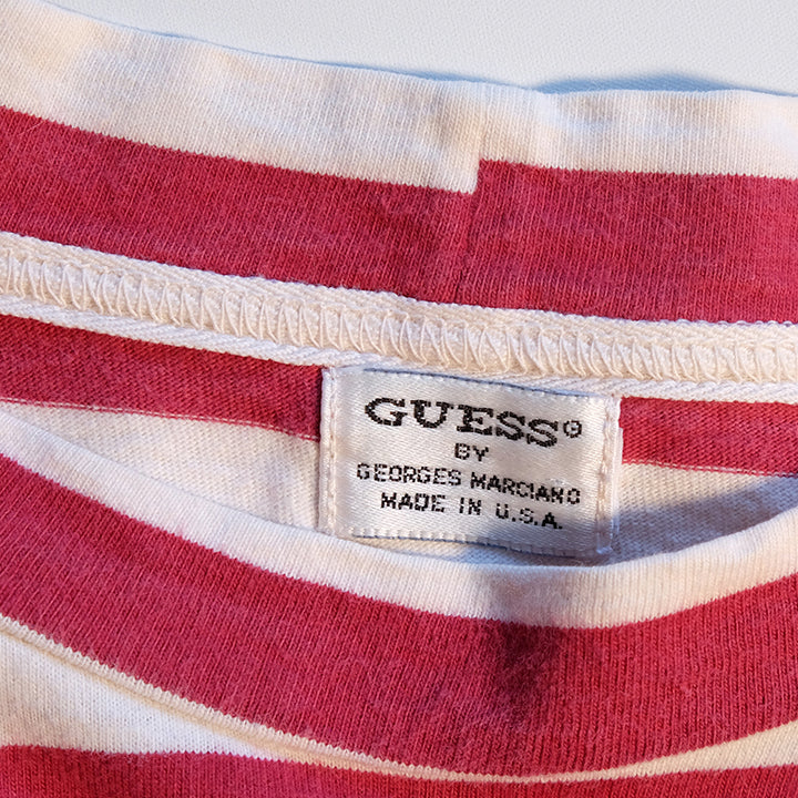 Vintage RARE Original Guess Jeans Stripe Embroidered Long Sleeve - L
