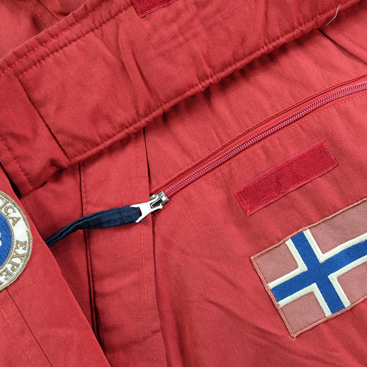 Vintage RARE Napapijri Geographic Trans-Antarctica Expedition Spell Out Jacket - M