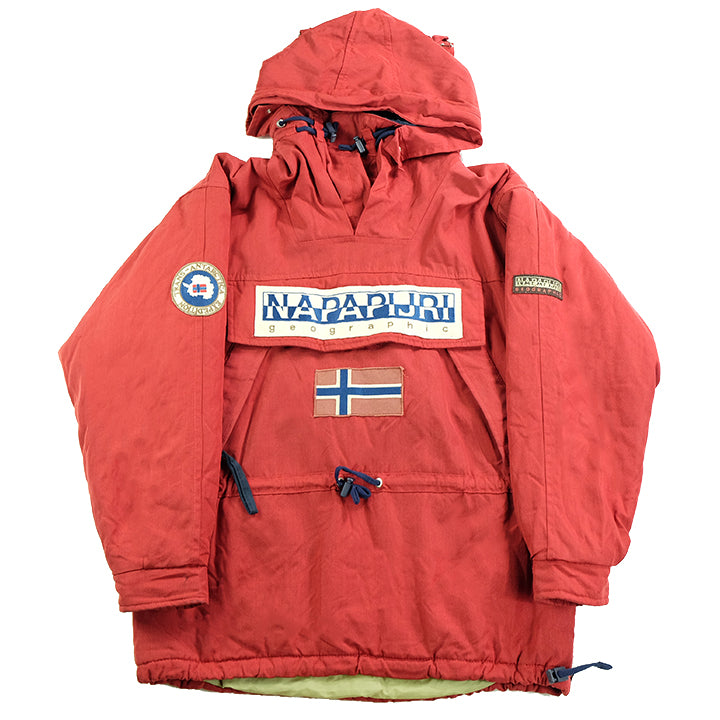 Vintage RARE Napapijri Geographic Trans-Antarctica Expedition Spell Out Jacket - M