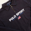 Load image into Gallery viewer, Vintage RARE Polo Sport Ralph Lauren Embroidered Spell Out Quarter Zip Sweatshirt - M/L
