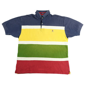 Vintage Tommy Hilfiger Lion Crest Colour Block Polo Shirt - XL