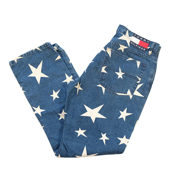 Vintage RARE Tommy Hilfiger Star Denim Jeans 31 32 Steep Store