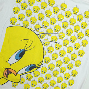 Vintage Tweety Bird All Over Front & Back Print T-Shirt - L
